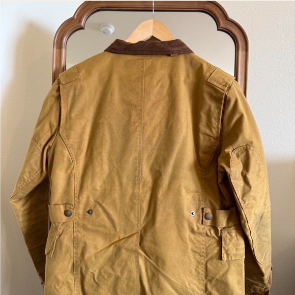 Men's Tan Jacket with Contrast Funnel Collar - Picture 4 of 8